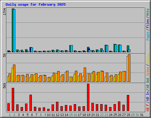 Daily usage for February 2025