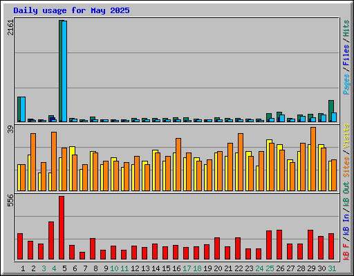 Daily usage for May 2025