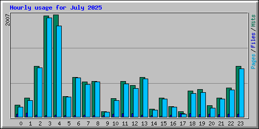 Hourly usage for July 2025