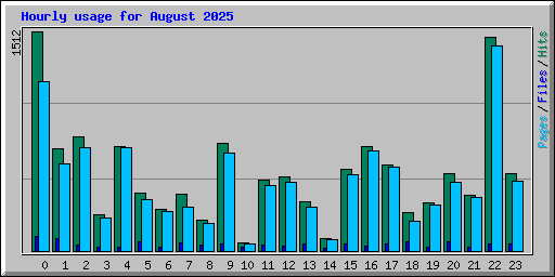 Hourly usage for August 2025