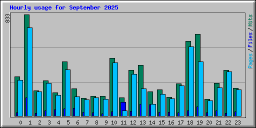 Hourly usage for September 2025